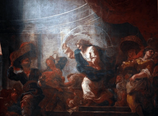 Christ driving the money-changers from the temple
